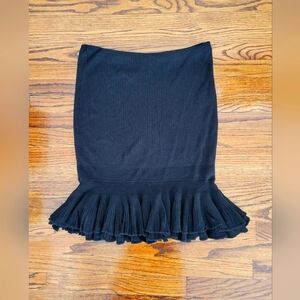 Ralph Lauren Rugby Black 100% Wool Skirt size Medium